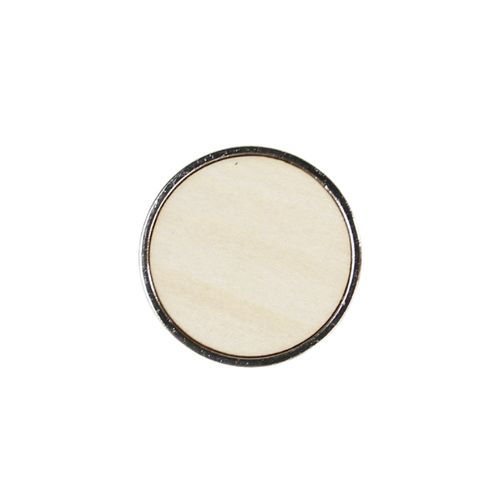 Pin's ROND Bois 25mm Argent - France