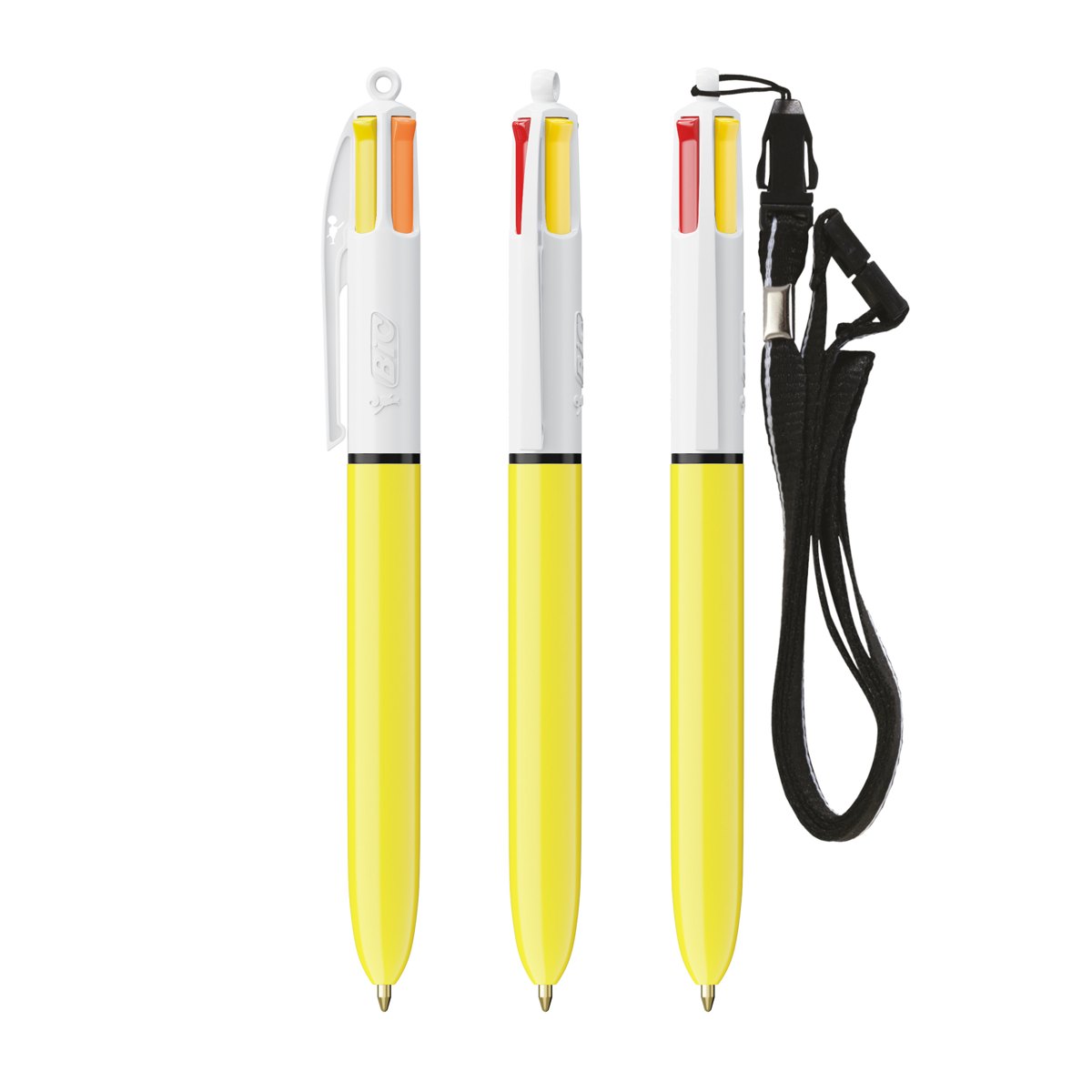 Stylo BIC® 4 Couleurs Sun ballpen + Lanyard personnalisable