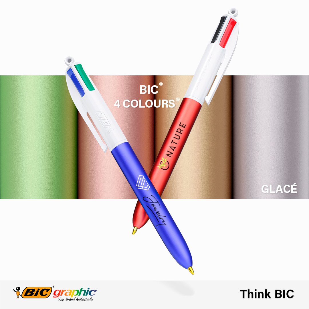 Stylo BIC® 4 Couleurs Glacé personnalisable