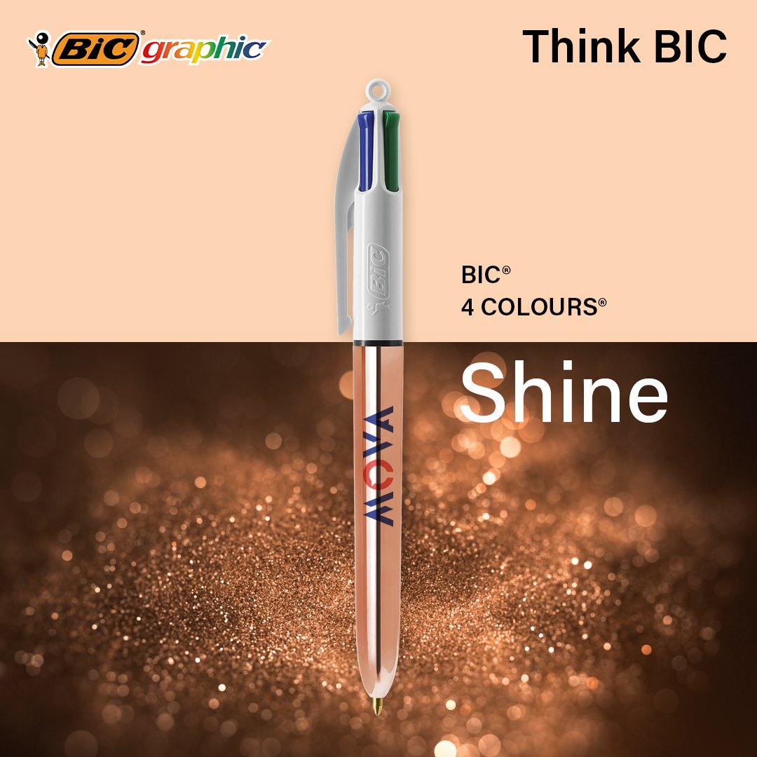 Stylo BIC® 4 Couleurs Shine bille personnalisable