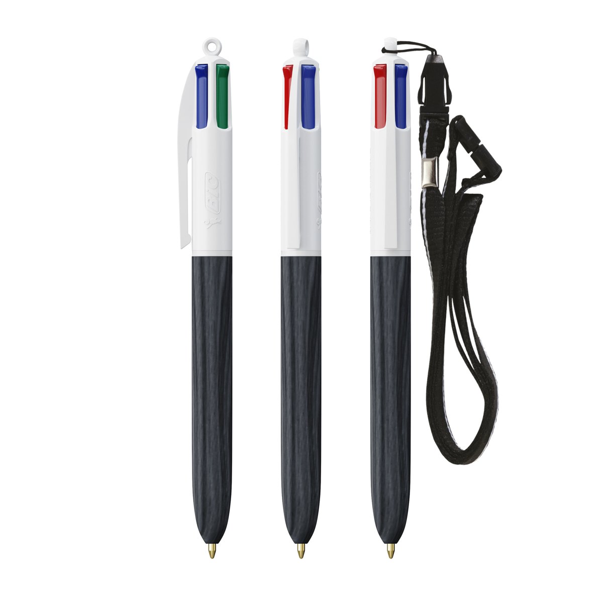 Stylo BIC® 4 Couleurs Wood Style with Lanyard personnalisable