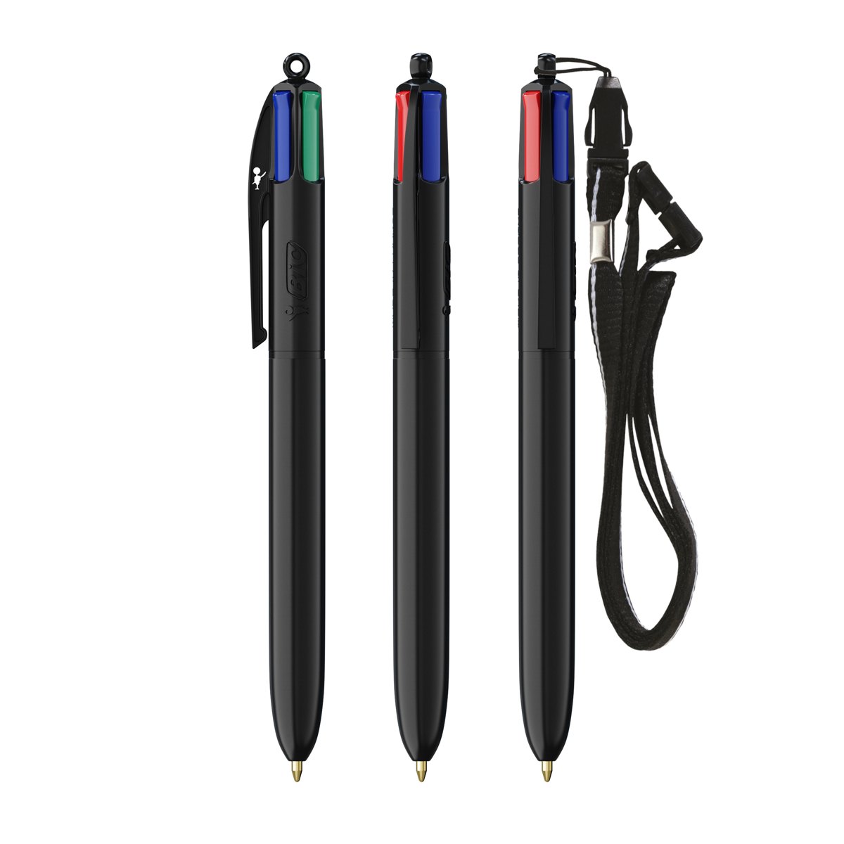 Stylo BIC® 4 Couleurs® ECO + lanyard personnalisable