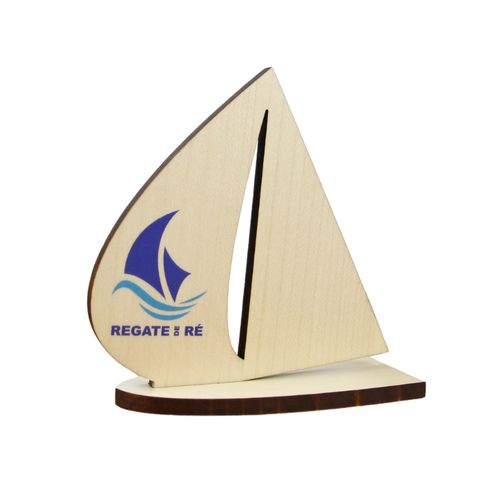 Trophée en bois BATEAU 10cm - France personnalisable - vue principale