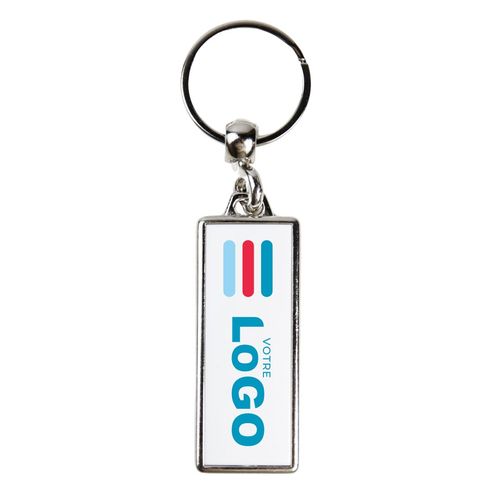 Porte-clés Métallique rectangle M - France personnalisable - vue principale