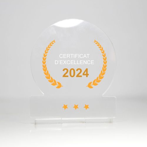 Trophée en plexiglas ROND - France personnalisable - vue principale