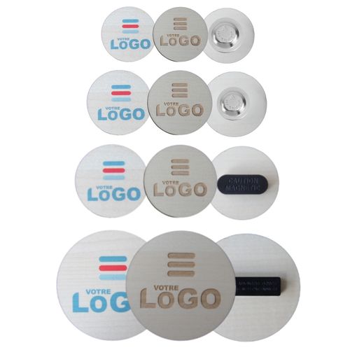 Badge BOIS 30 ou 40mm - France personnalisable - vue principale