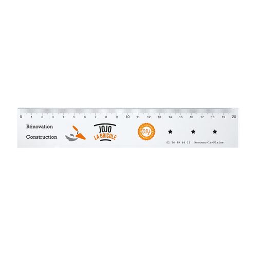 Règle 20cm en pmmare EP 3mm