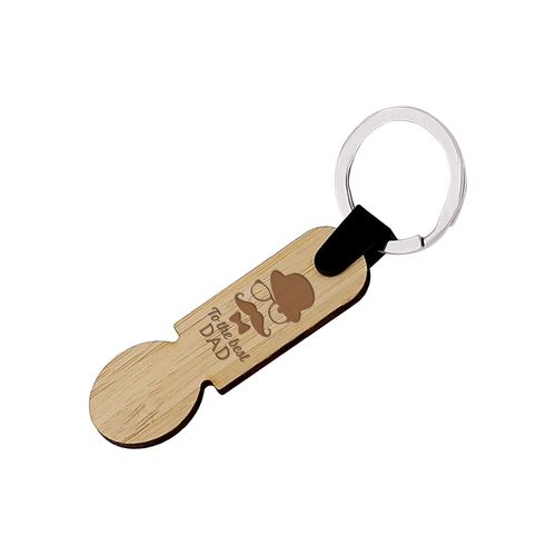 Porte-cles jeton bambou