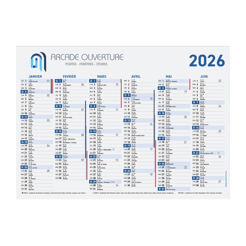 Calendrier carton souple