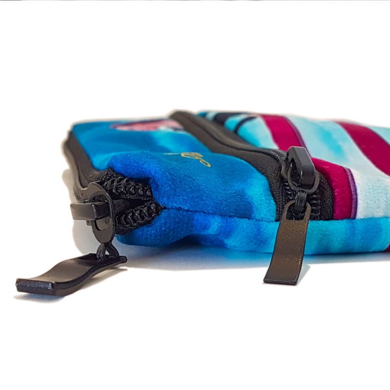 Trousse 2 zips 190x120mm en velours avec doublure personnalisable