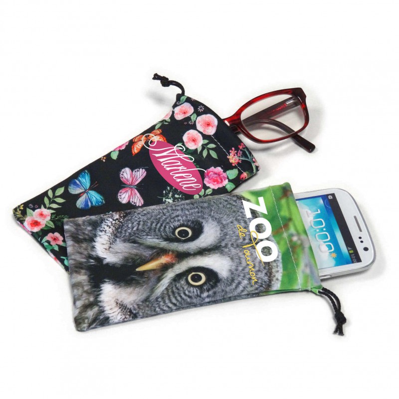 Etui smartphone ou lunettes en microfibre 80x165mm personnalisable