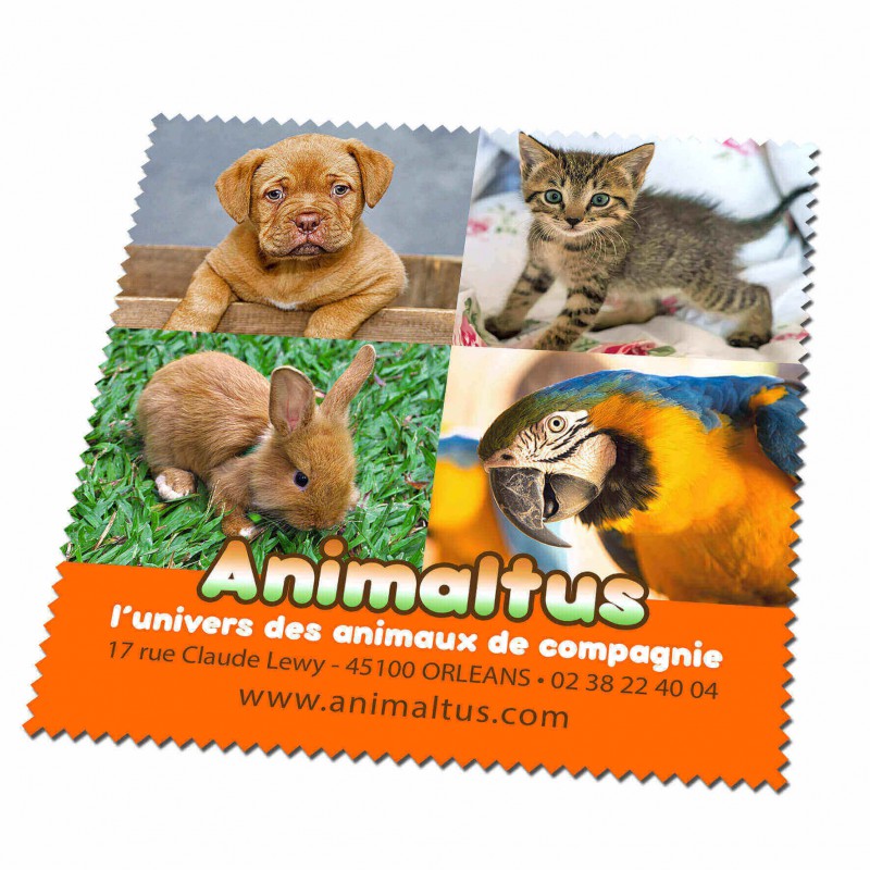 Lingette en microfibre 250 gr/m² format 140x140mm personnalisable
