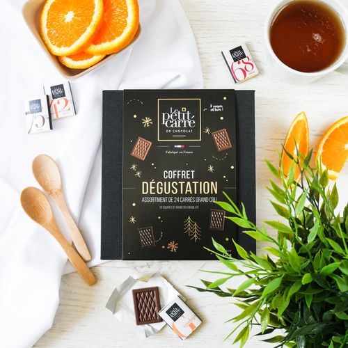 Coffret Dégustation 24 carrés de chocolat
