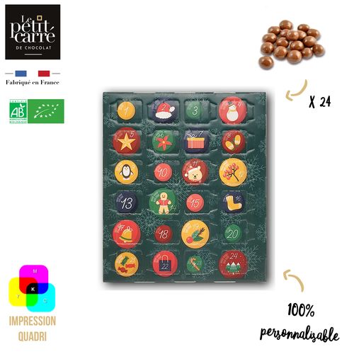 Calendrier Bille Chocolat Cœur Céréales Petit Format (12x14cm) PERSO Recto-Verso personnalisable - vue principale