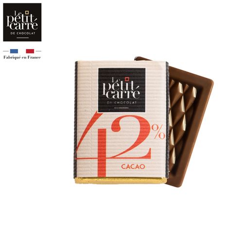 Carré 5g chocolat au lait 42% de cacao personnalisable - vue principale