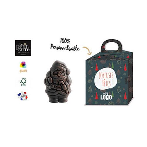 Moulage Père Noël 50g Noir 70% Bio personnalisable - vue principale