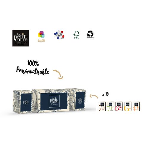 Papillote 10 carrés de chocolat 5g