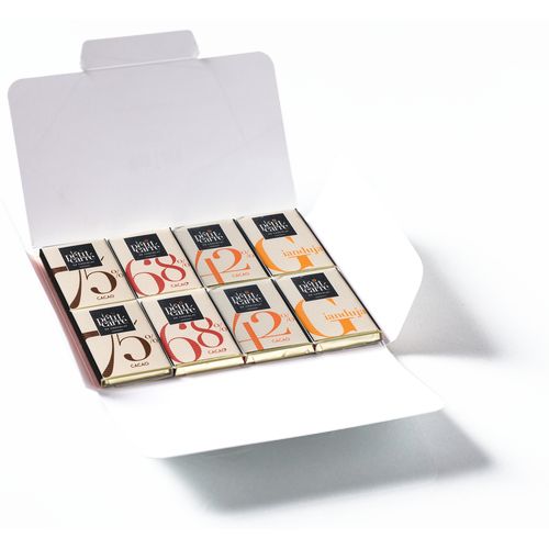 Pochette personnalisée recto-verso 8 carrés de Chocolat 5g