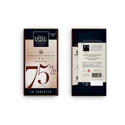Tablette 90g Chocolat noir 75% de cacao origine Tanzanie