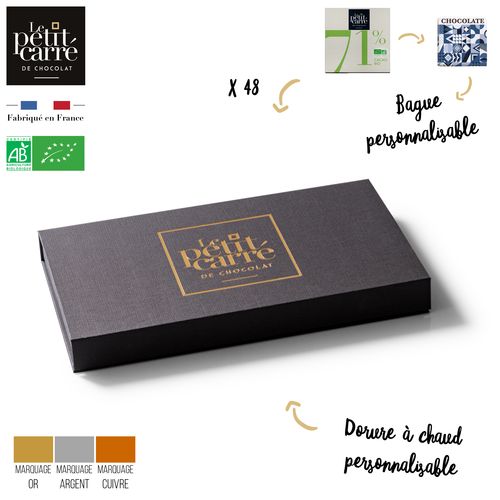 Coffret Tentation personnalisé 48 carrés de chocolat personnalisés