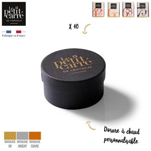 Coffret Harmonie personnalisé 40 carrés de chocolat personnalisable - vue principale