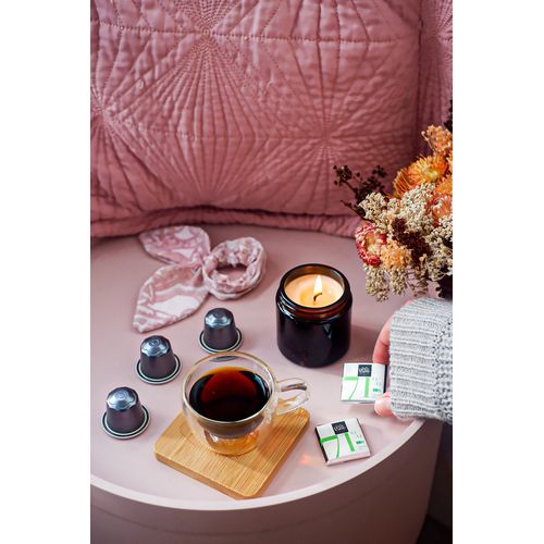 Carré 4g chocolat noir 71% de cacao Bio* avec bague personnalisée