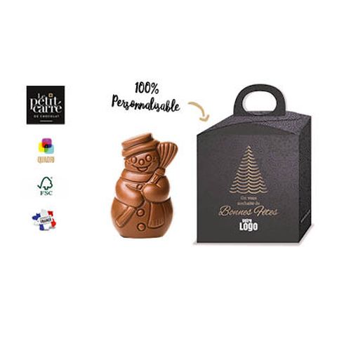 Moulage Bonhomme de Neige 50g Lait 41% Bio personnalisable - vue principale