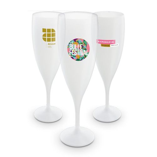 Flûte à champagne plastique réutilisable 14cl ras bord
