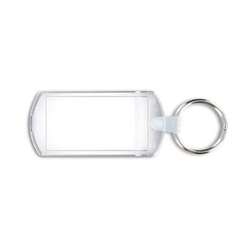 Porte clés transparent porte-etiquette anneau 25mm