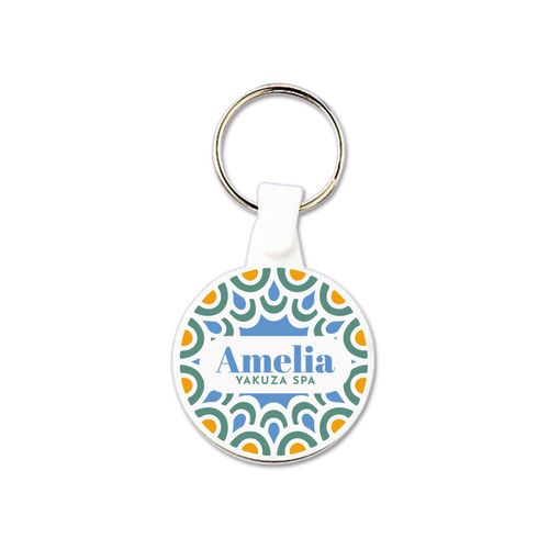Porte clés plastique souple rond Ø34mm anneau 25mm personnalisable - vue principale