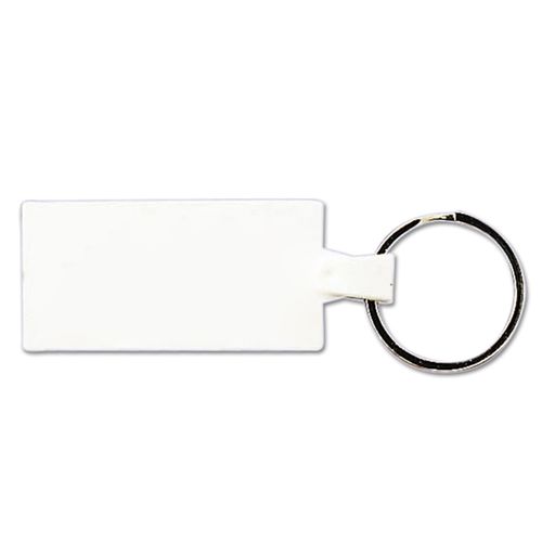 Porte clés plastique souple rectangle 55x28mm anneau 25mm