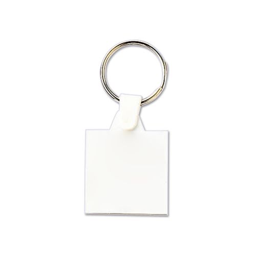 Porte clés plastique souple carre 35x35mm anneau 25mm