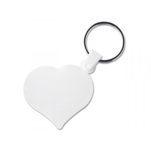 Porte clés plastique souple forme coeur anneau 25mm