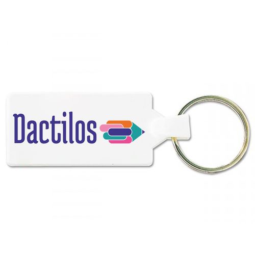 Porte clés rectangle 55x28mm anneau 25mm personnalisable - vue principale