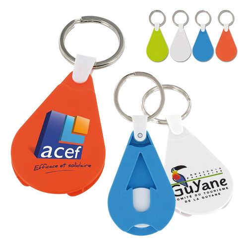 Porte clés porte jeton anneau 25mm
