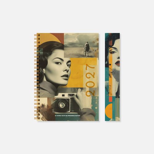 Agenda A21 rigide spirale vintage N°251