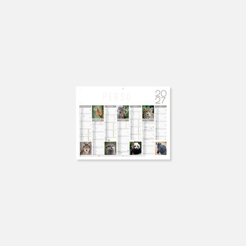 Calendrier C27 rigide rembordé animaux N°258