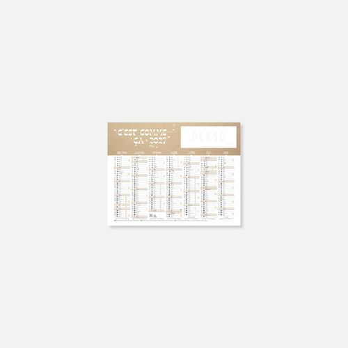 Calendrier C27 rigide rembordé kraft N°44