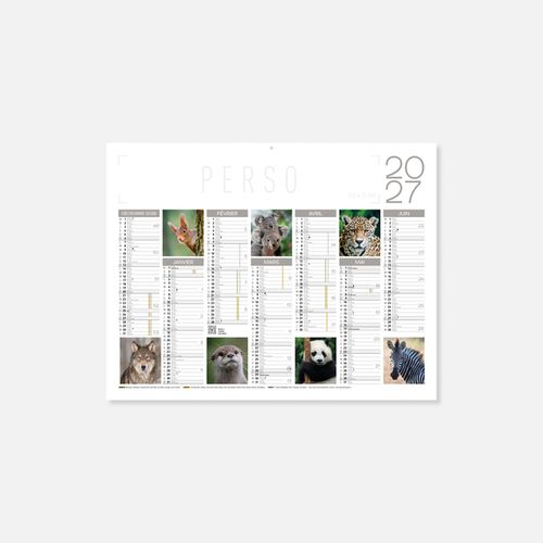 Calendrier C43 souple rogné animaux N°258
