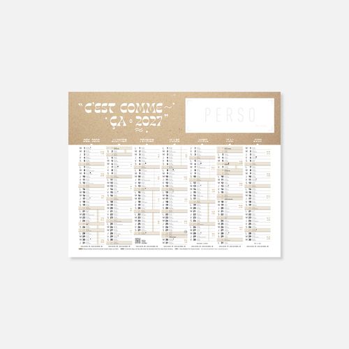 Calendrier C43 souple rogné kraft N°44