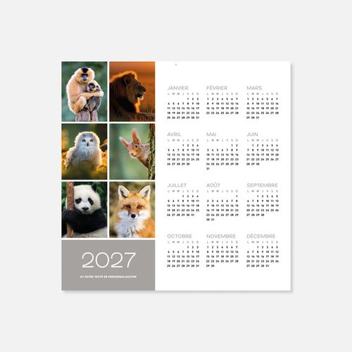Calendrier C46 souple rogné animaux N°258