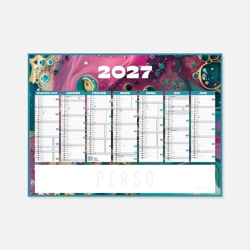 Calendrier C55 rigide rembordé abstrait N°265