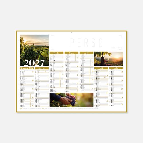 Calendrier C55 rigide rembordé gastronomie N°256