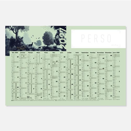 Calendrier C65 rigide rembordé pointillisme N°89