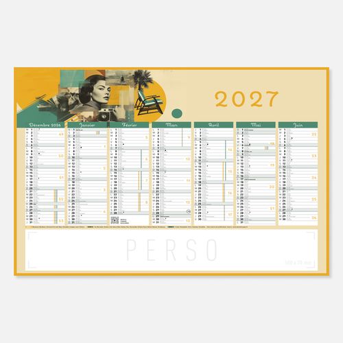 Calendrier C65 rigide rembordé vintage N°251
