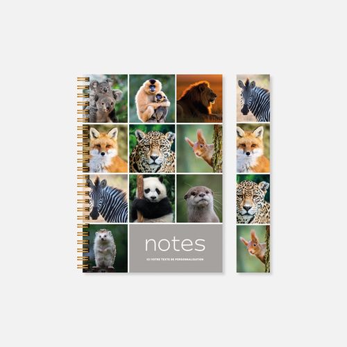 Carnet N21 rigide spirale animaux N°258