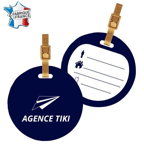 Étiquette bagage ronde