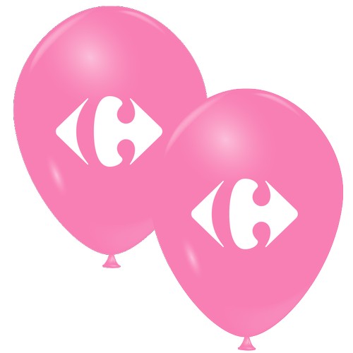 Ballons publicitaires diamètre 30/34cm imprimés sur 2 faces en 1 couleur, par sérigraphie