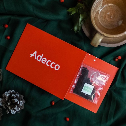 Carte de voeux avec sachet de thé